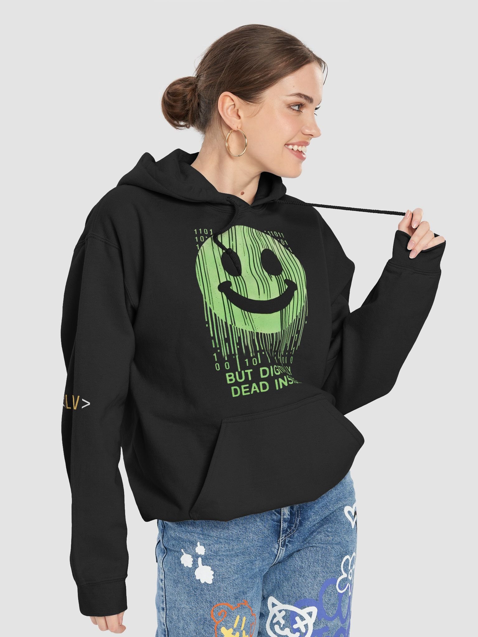 Digitally Dead Inside” Hoodie – Matrix-Core Mood :-) product image (7)