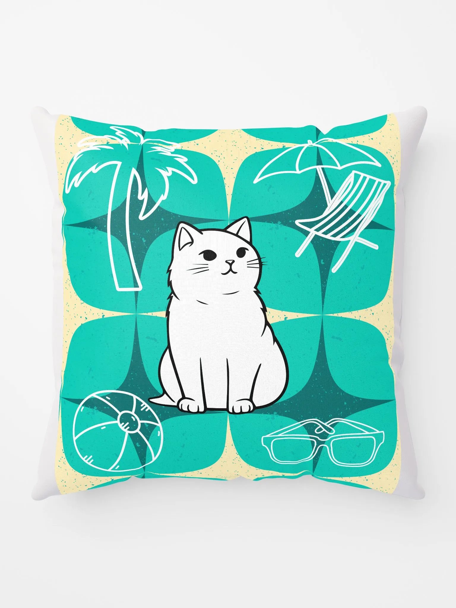Beach Cat All-Over Print Pillow product image (5)