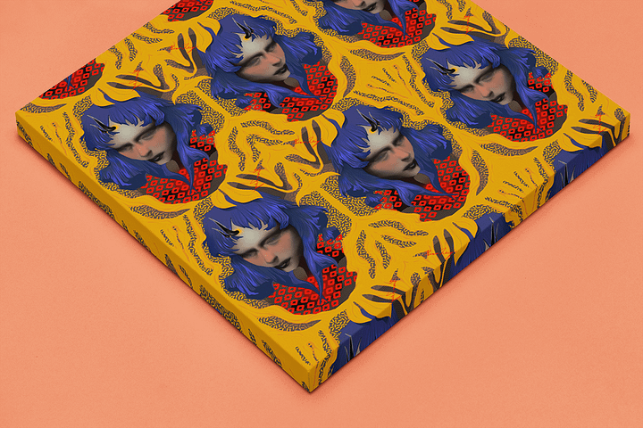 Something Strange, Charming and Blue Square Canvas Print product image (2)