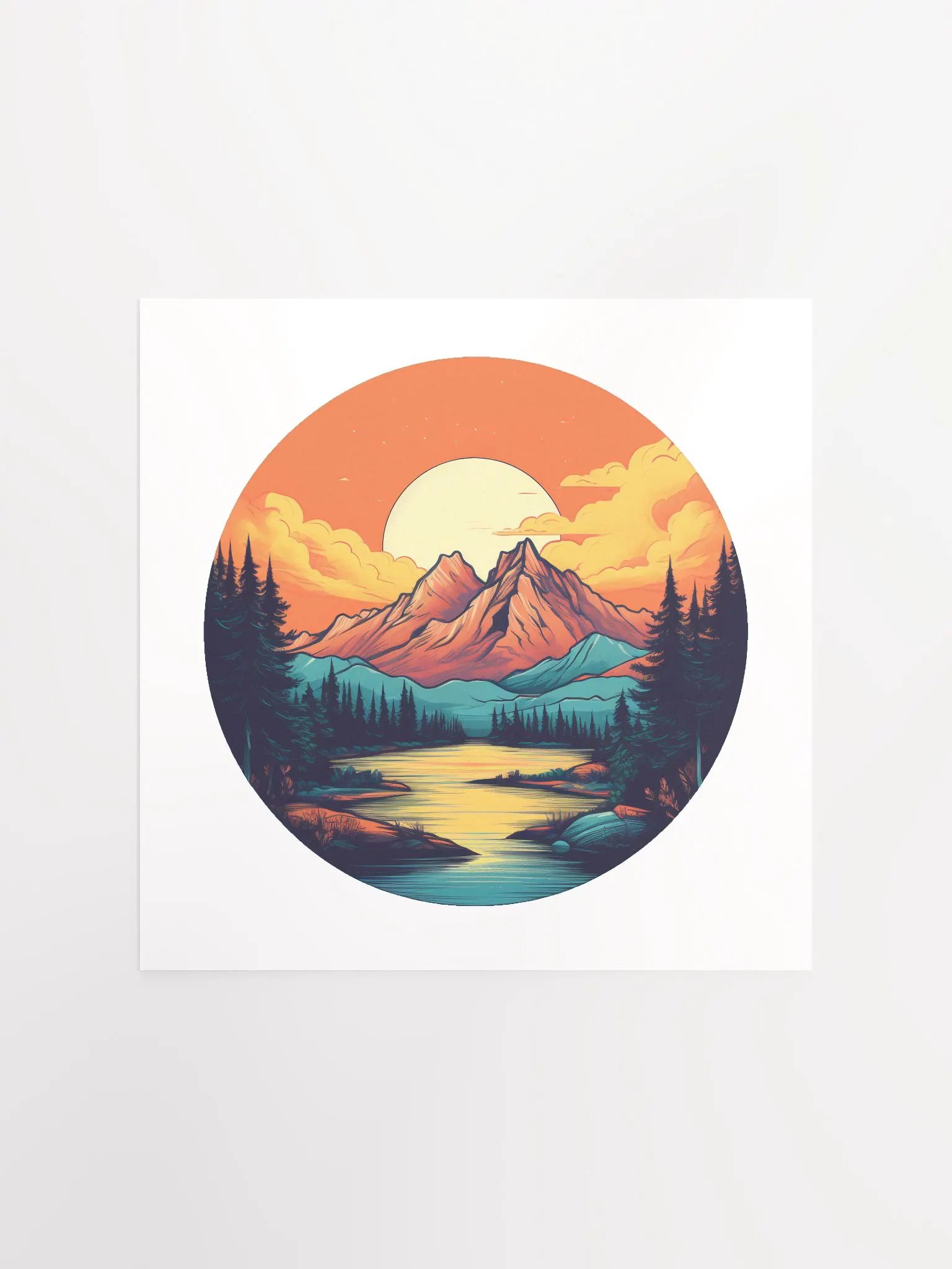 sunset mountains print product image (1)