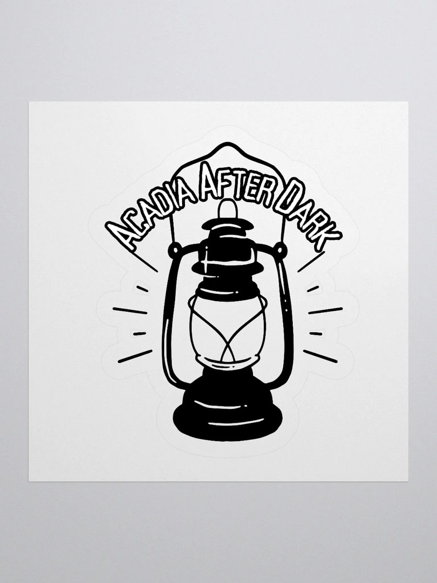 Acadia After Dark Lantern Sticker Old School Black & White product image (2)
