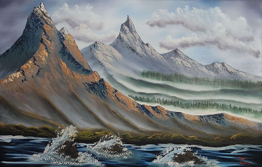 The River Peaks (Original) 30x48 Canvas product image (1)