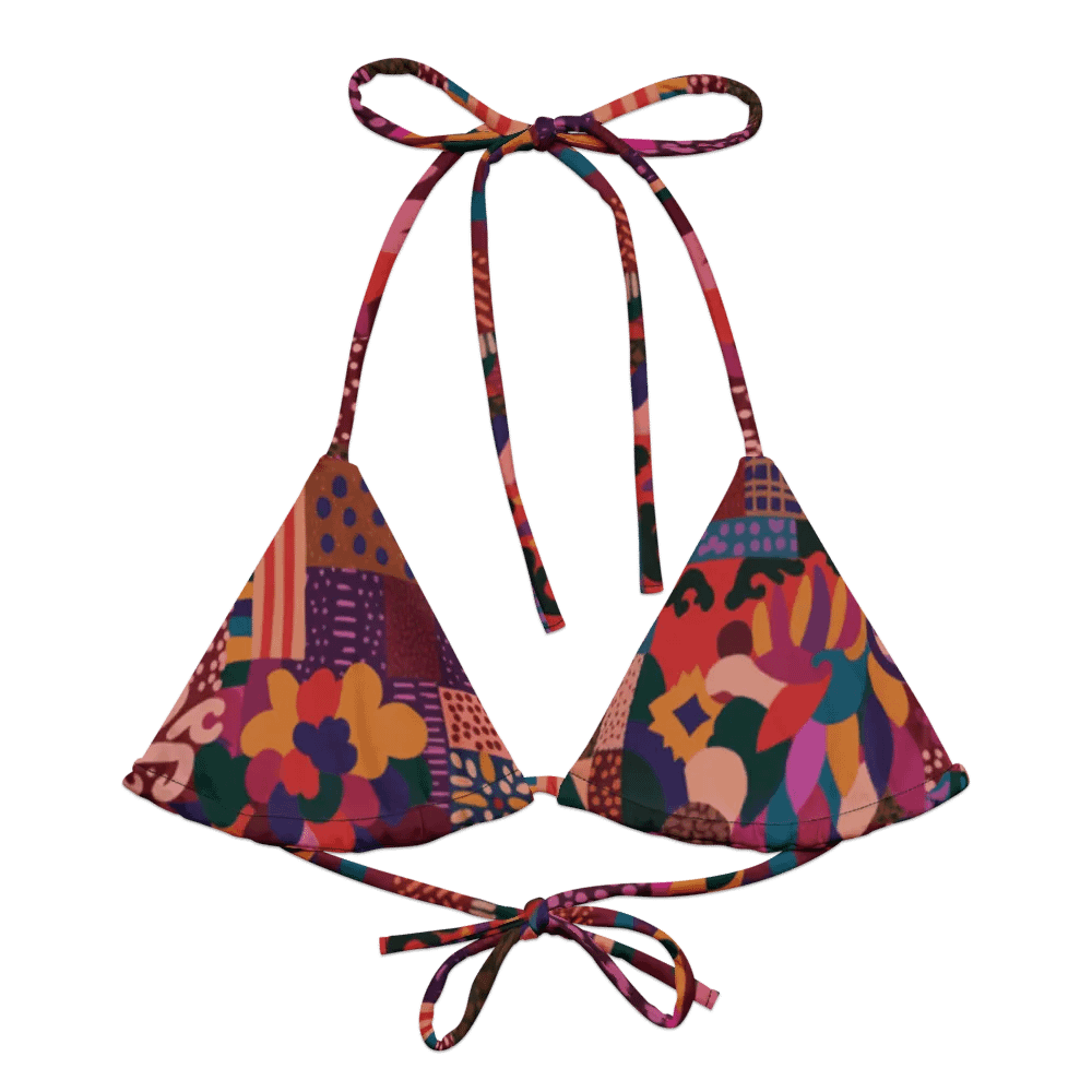Triangle Bikini Top "Abstract African Ethnic Pattern" product image (2)