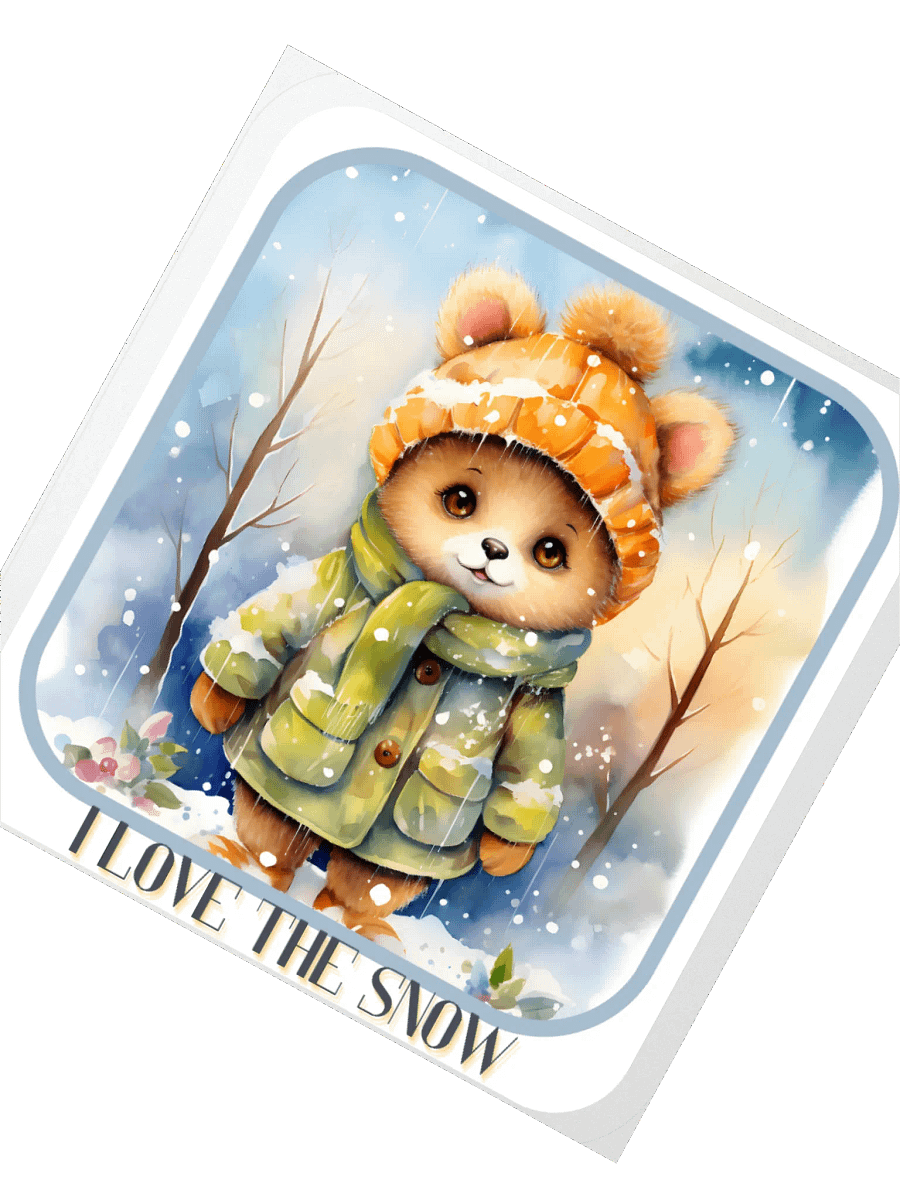I Love The Snow, Bear Sticker product image (1)