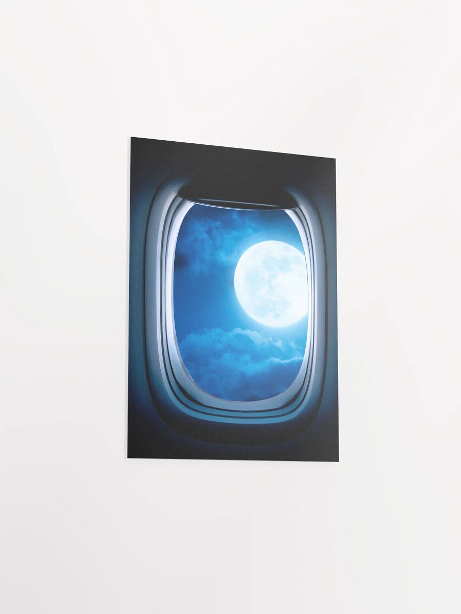 Airplane porthole/window and Moon — Photo paper glossy poster. Space poster, space print, travel gift product image (8)