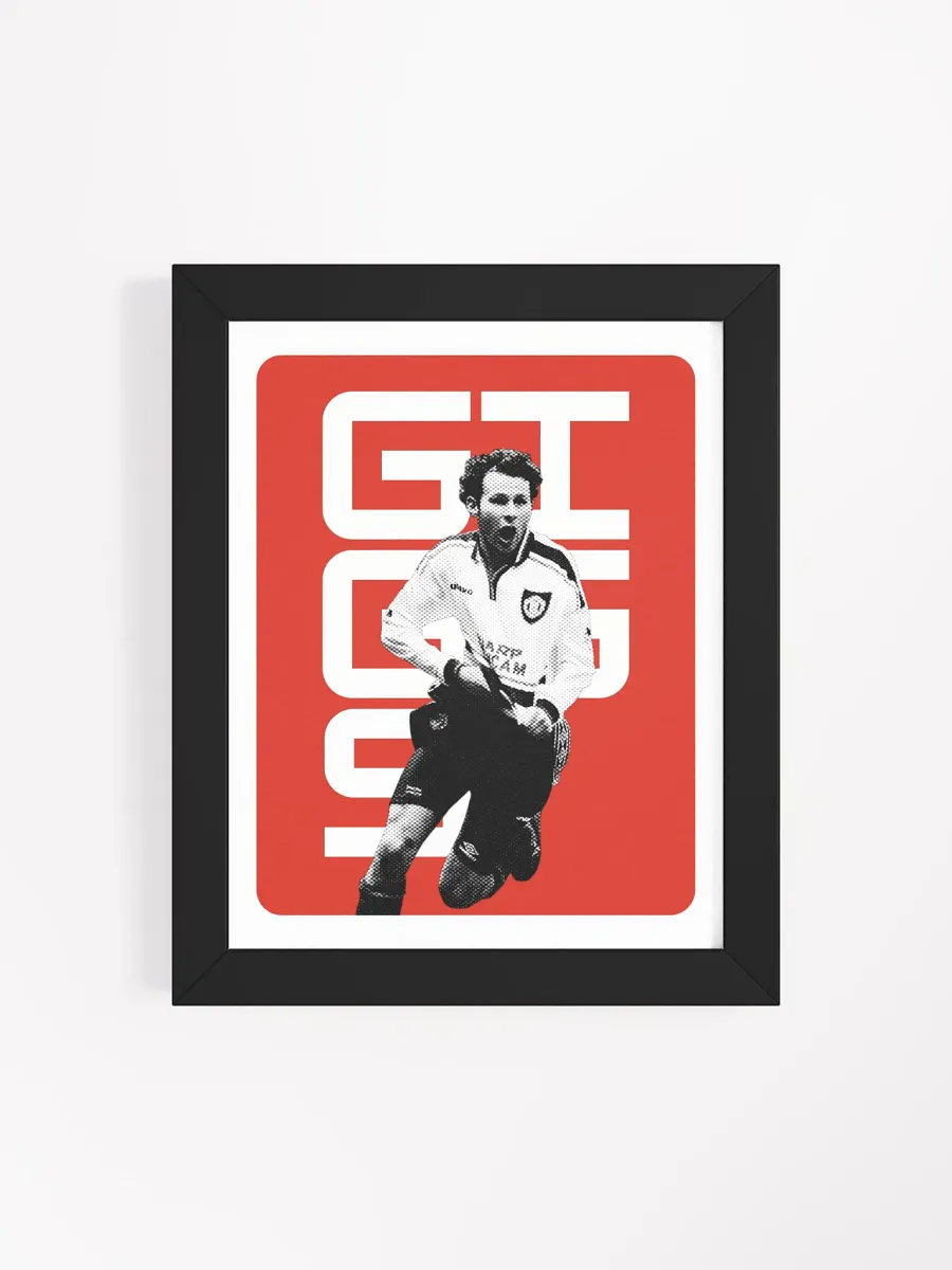 Ryan Giggs BW Manchester United Name Art Framed Print product image (1)