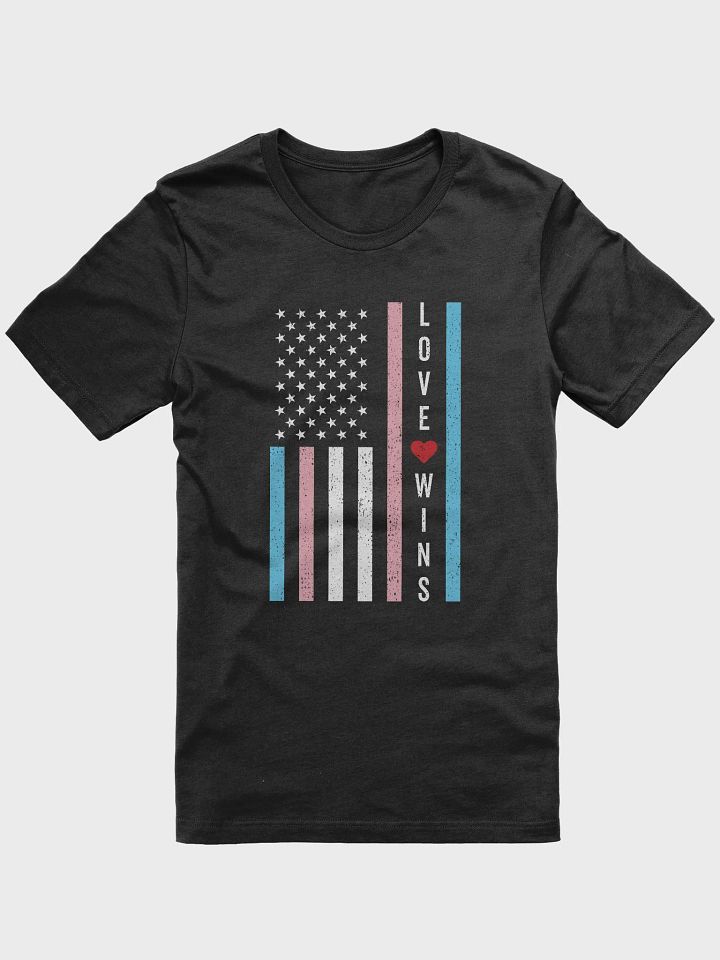 LGBTQ Transgender Pride Love Wins US American Flag T-Shirt product image (2)