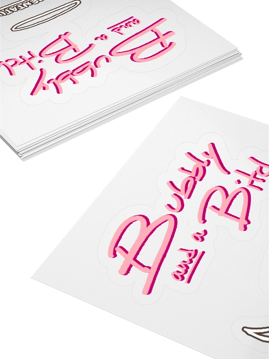 Bubbly and a B pink shadow sticker pack product image (10)