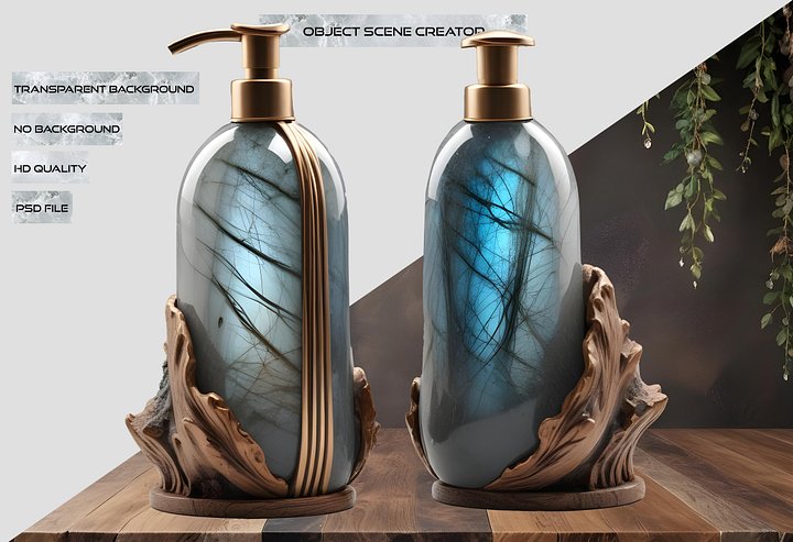 Celestial Grace – Art Deco Soap Dispenser Duo PNG product image (2)