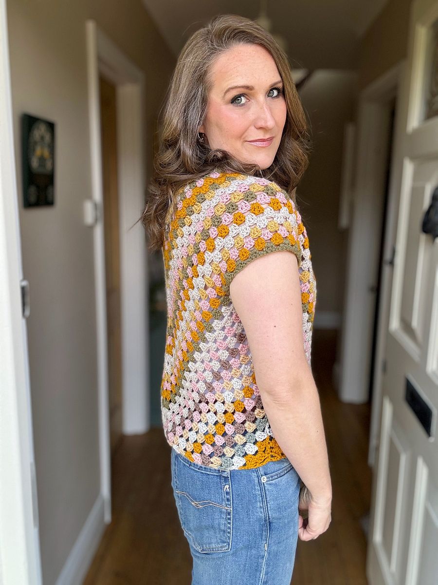 Top Down Crochet Granny Stitch Sweater Pattern Adult Sizes product image (9)
