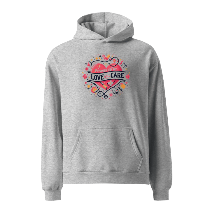 love and care heart shape design hoodie product image (3)
