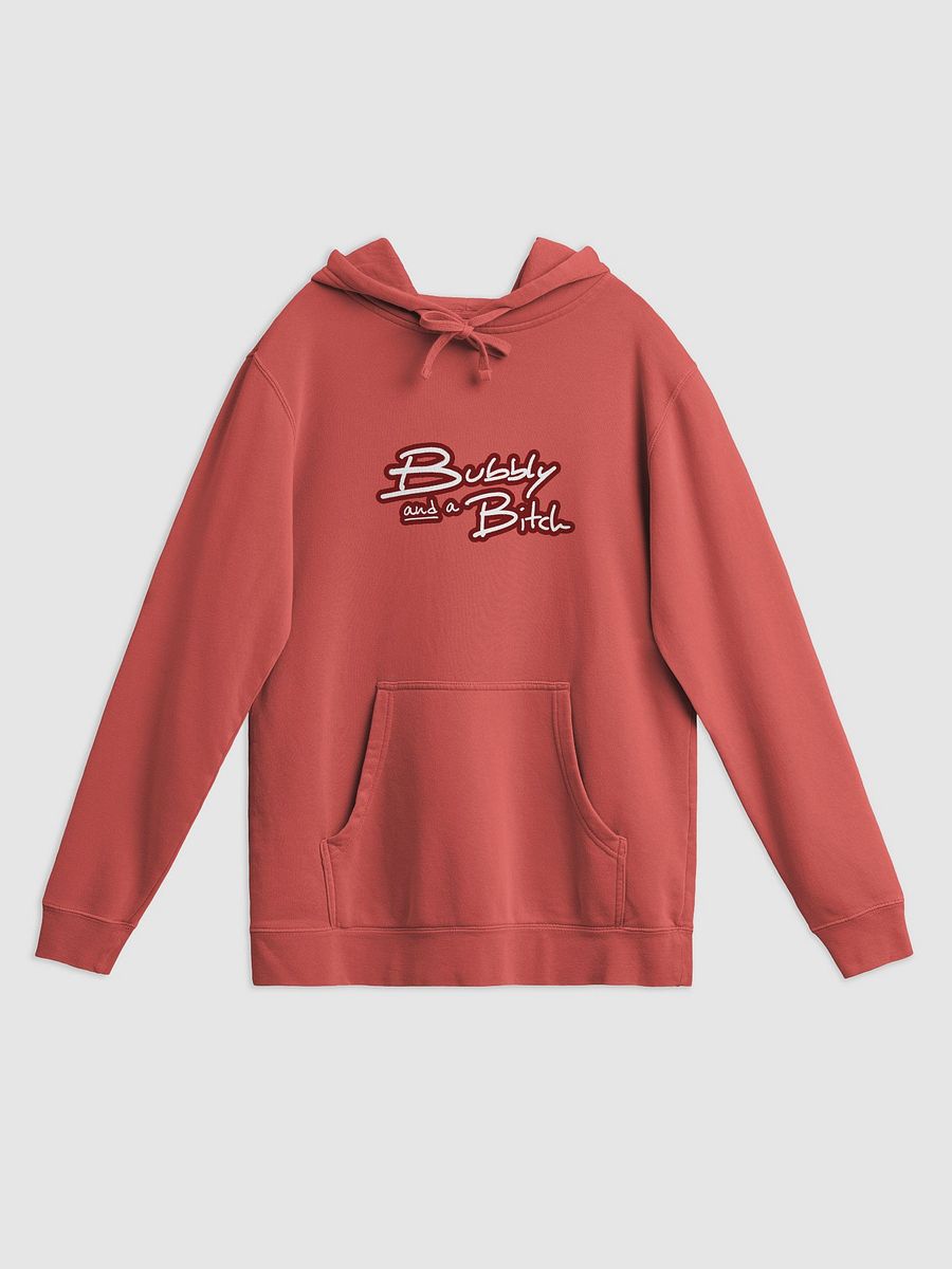 Bubbly and a B*tch (lined design, #6D1616 ) printed pigment hoodie product image (6)