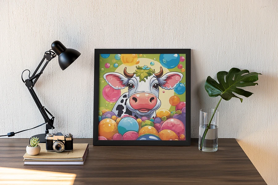 Candy Bubbles Cow Framed Art print product image (3)
