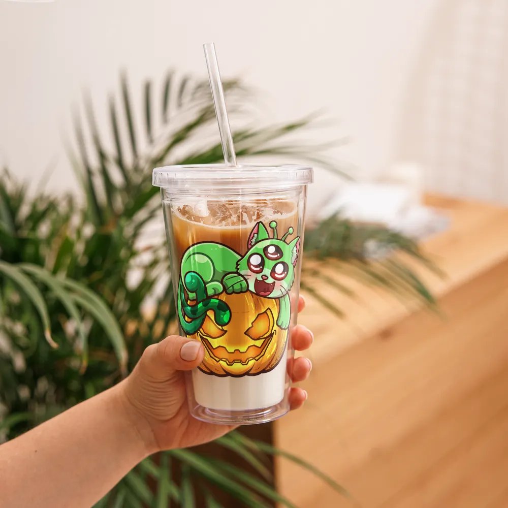 Halloween Cosmos Cat 16oz Tumbler product image (11)