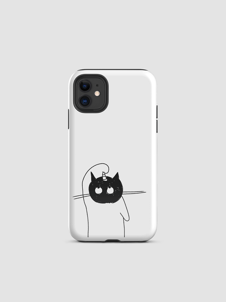 Black Cat with Unicorn, Tough iPhone Case Allcolor 052, Hand-drawn Art product image (1)