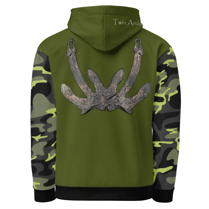 Camouflage & Green Anchor Hoodie product image (1)