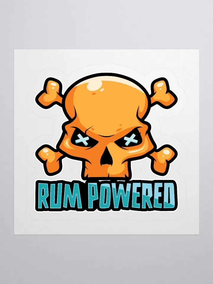 Rum Powered Pirate Sticker | Funny Skull & Crossbones Design product image (1)