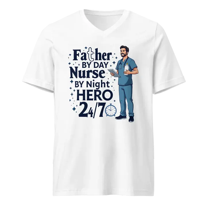 Hero Nurse Dad V-Neck Tee product image (1)