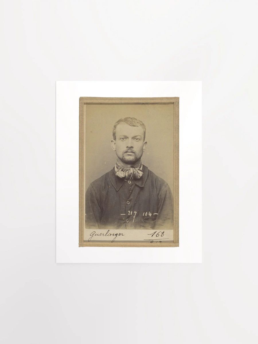 Pierre Guerlinger Mugshot By Alphonse Bertillon (1894) - Print product image (1)