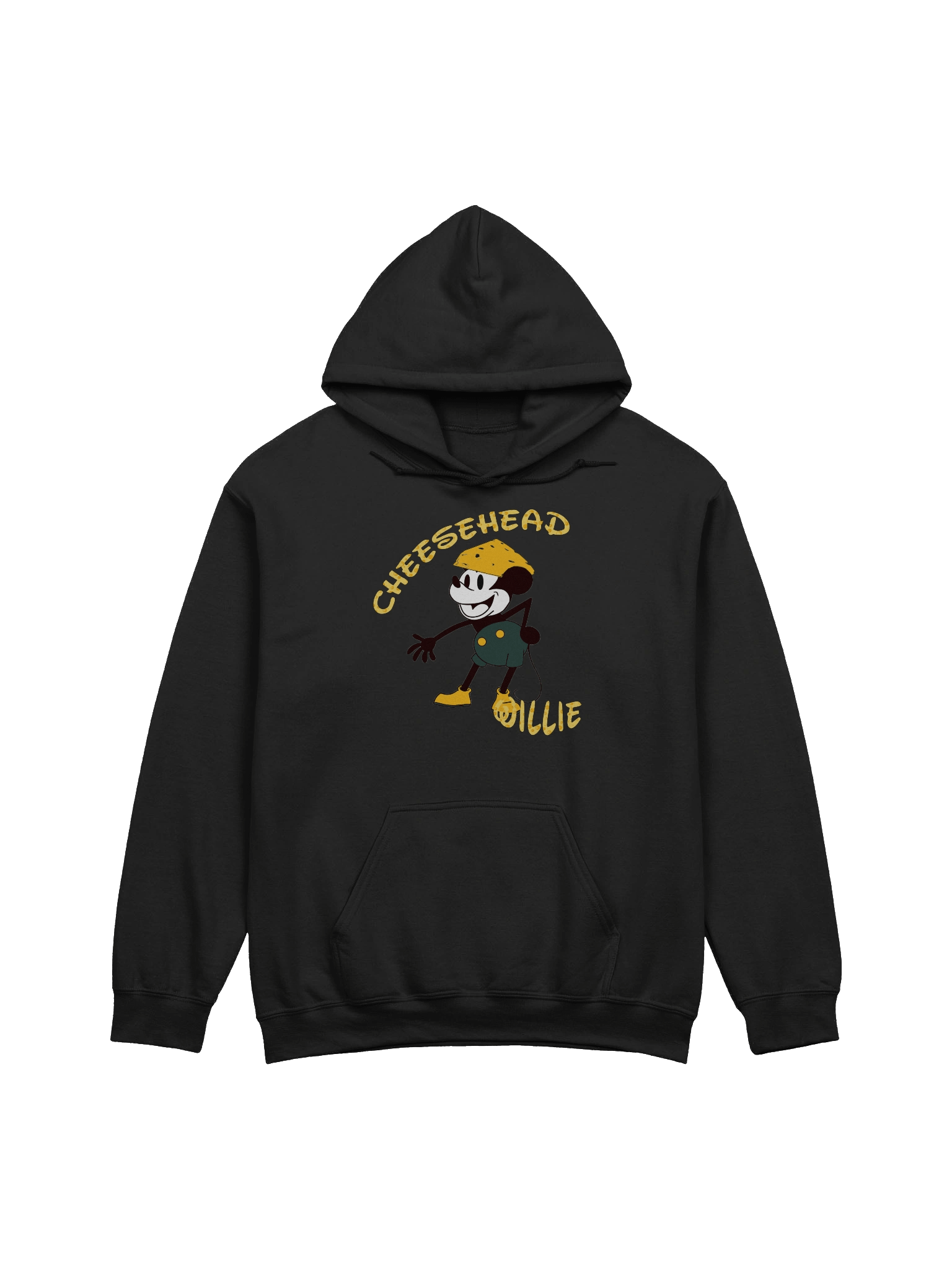 Cheesehead Willie Cartoon Hoodie Dark Color product image (1)