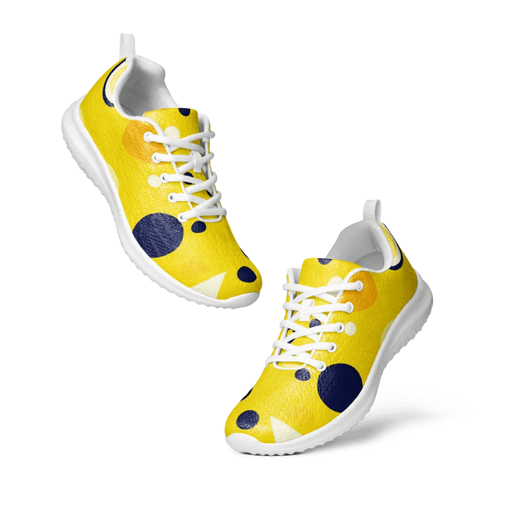 Yellow Abstract Women's Athletic Shoes #559 product image (1)