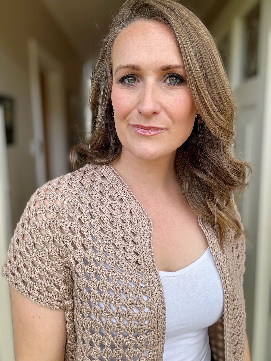 Top Down Crochet Granny Stitch Cardigan Pattern Adult Sizes product image (4)