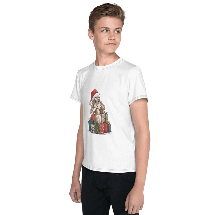 Santa Bunny Youth Crew Neck T-Shirt product image (2)