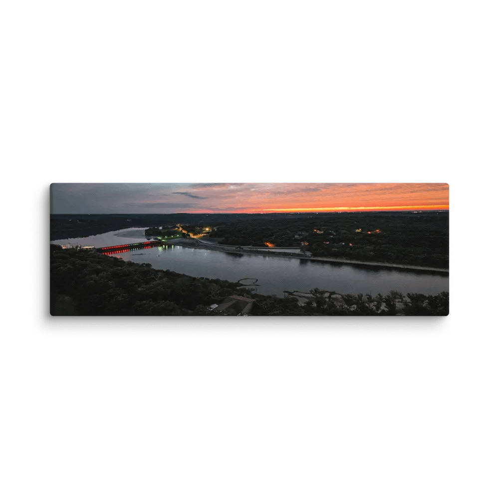 Sunset Over the Taneycomo & Powersite Dam, Missouri - Sublimation Print on Canvas product image (1)