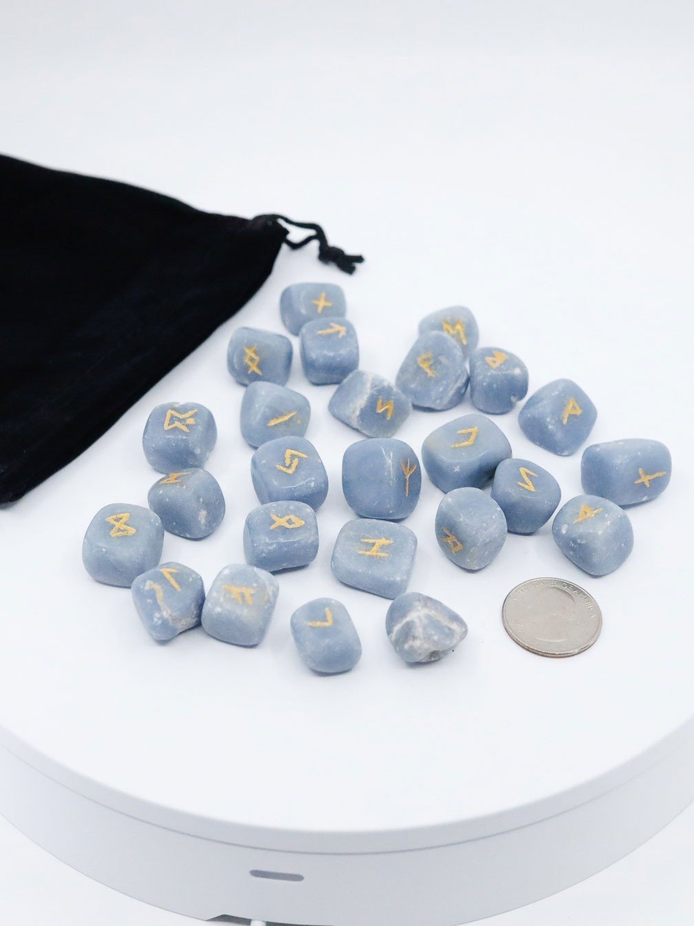 Angelite Crystal Rune Stone Set product image (2)