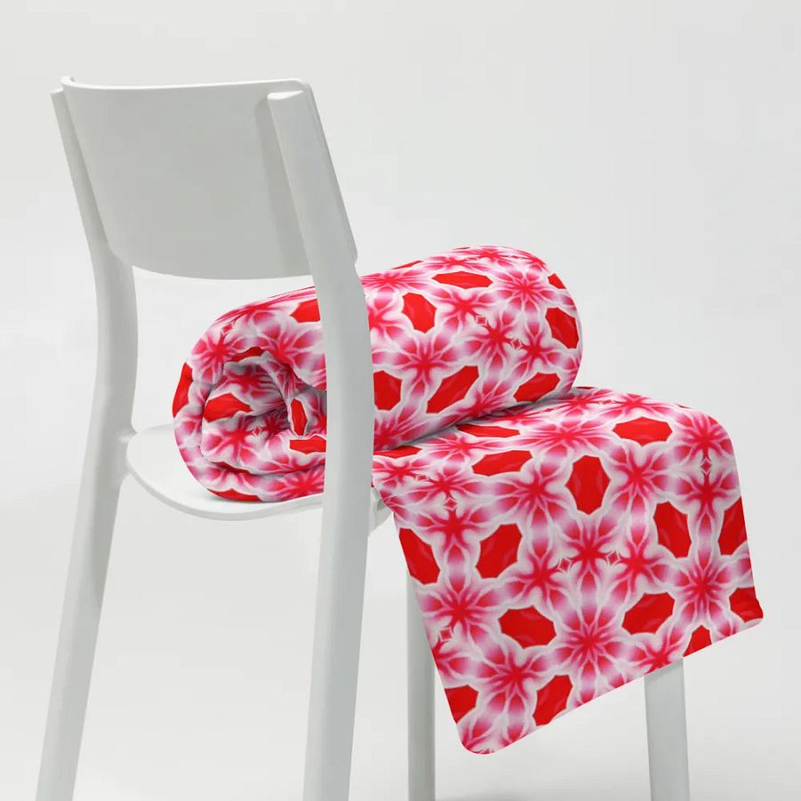 Red & White Snowflake Throw Blanket product image (9)
