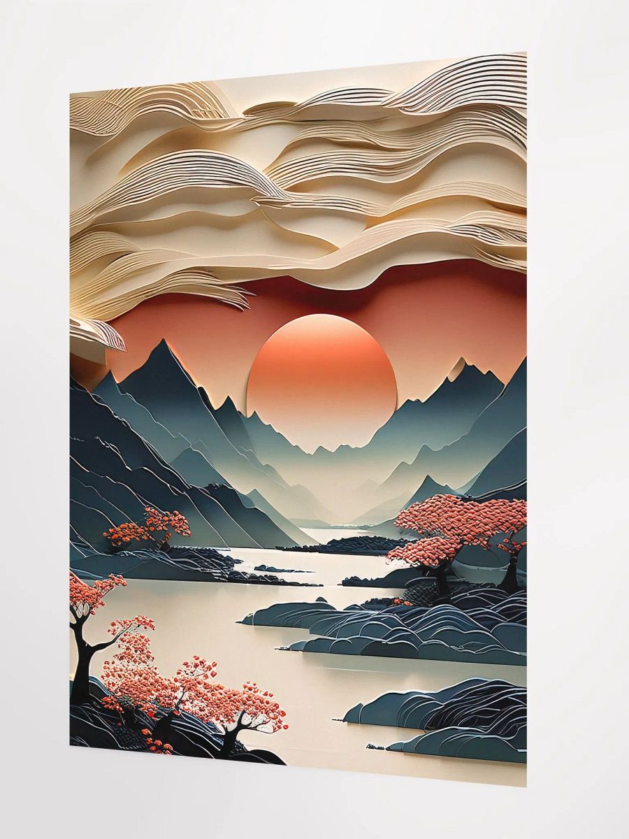 Japandi Art Sunset Poster - Medium Size 18x24 Inches product image (2)