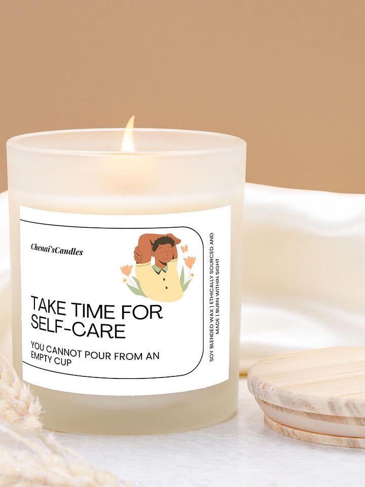 Take time for self-care frosted candle product image (2)