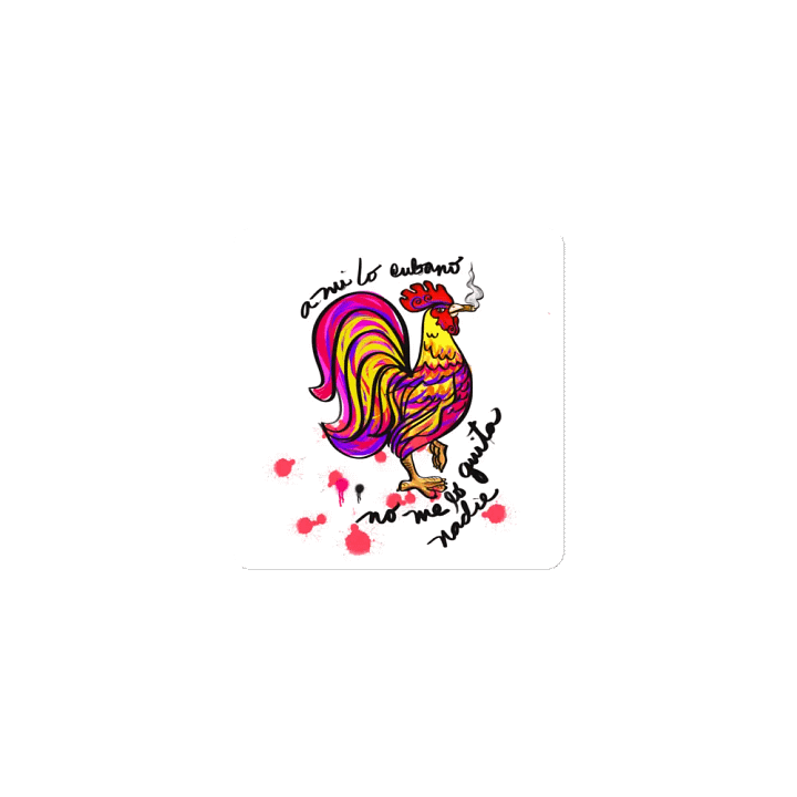 Colorful Rooster Smoking Die-Cut Magnet product image (1)