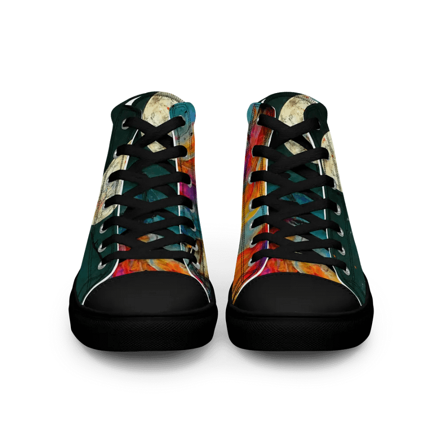 Mystical Moon Gathering, handmade men's High Top Canvas Shoes product image (3)