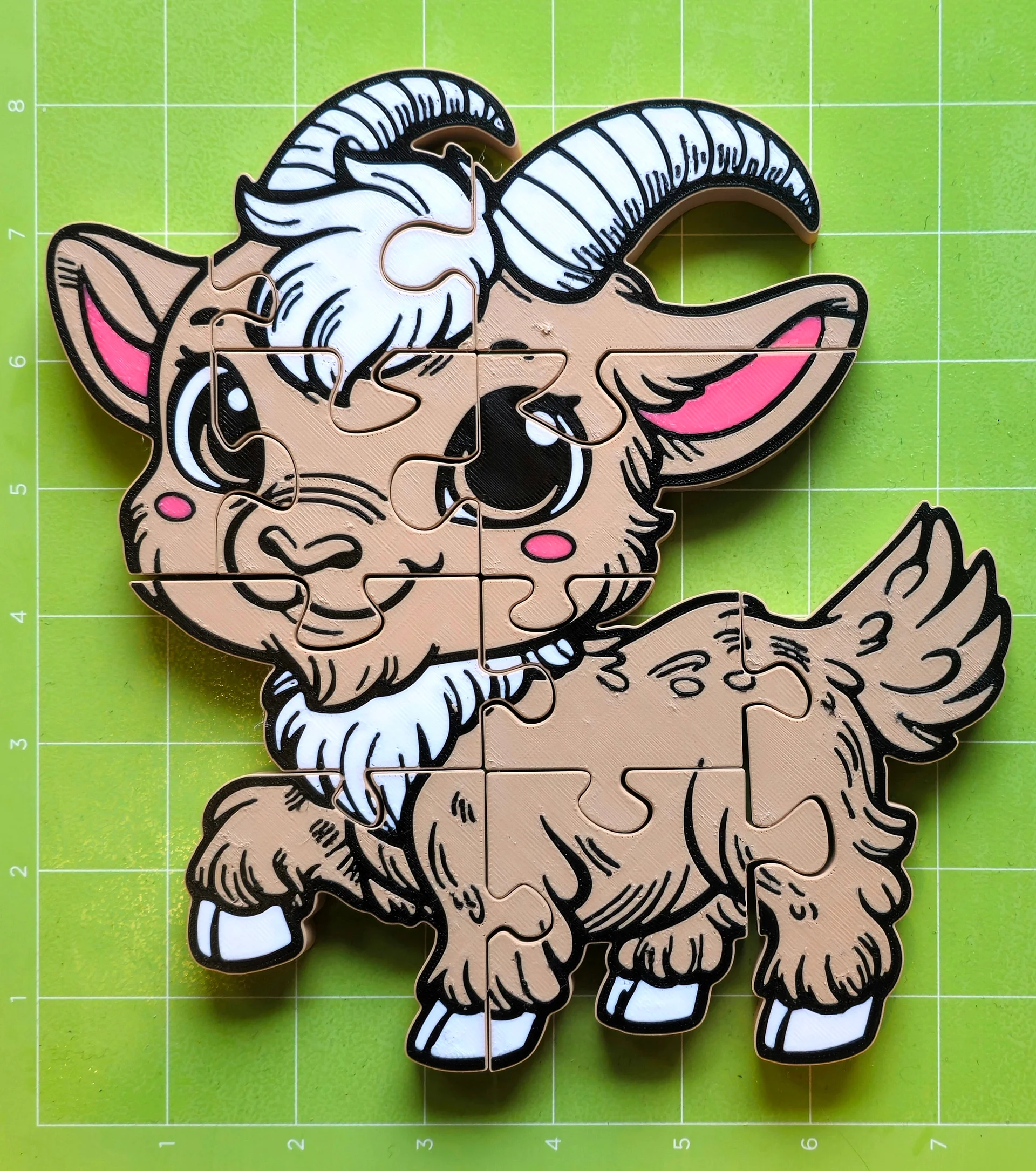 Goat 3D Printed Jigsaw Puzzle – Sturdy, Playful & Kid-Friendly! product image (4)