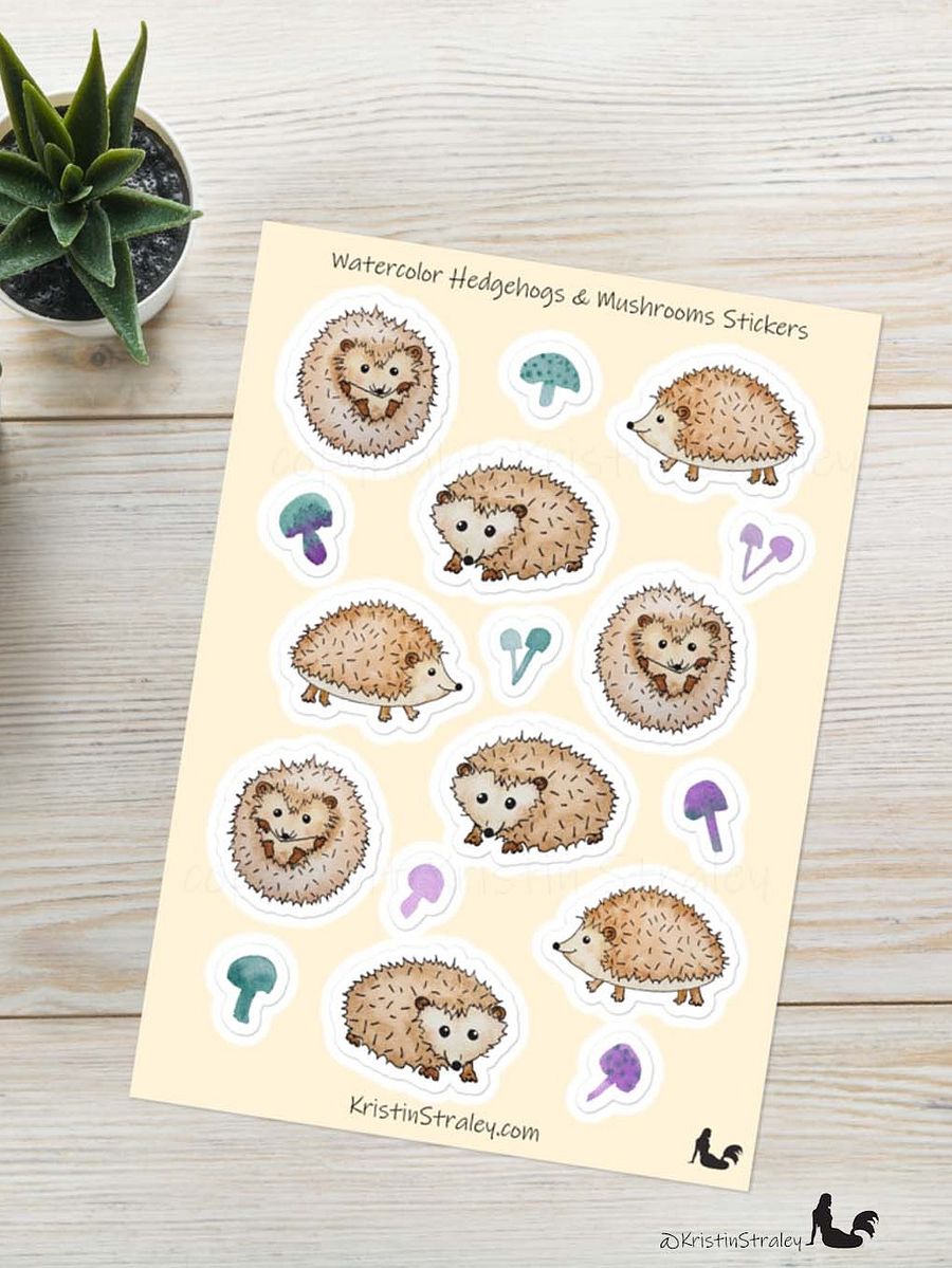 Hedgehogs and Mushrooms Sticker Sheet product image (5)