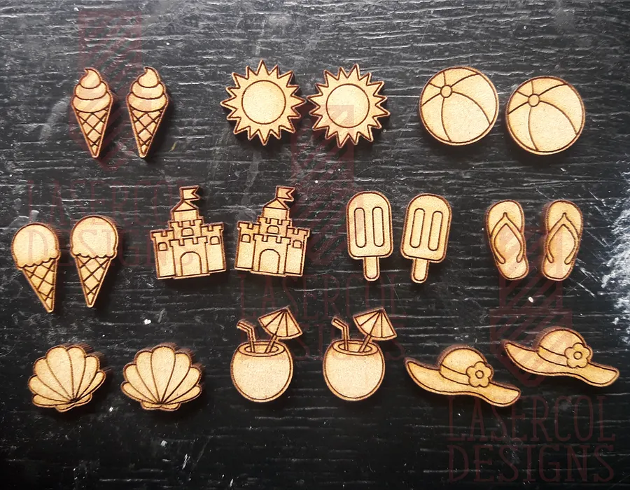 Summer Cut Outs and Stud Earrings - Laser Cut Files product image (9)