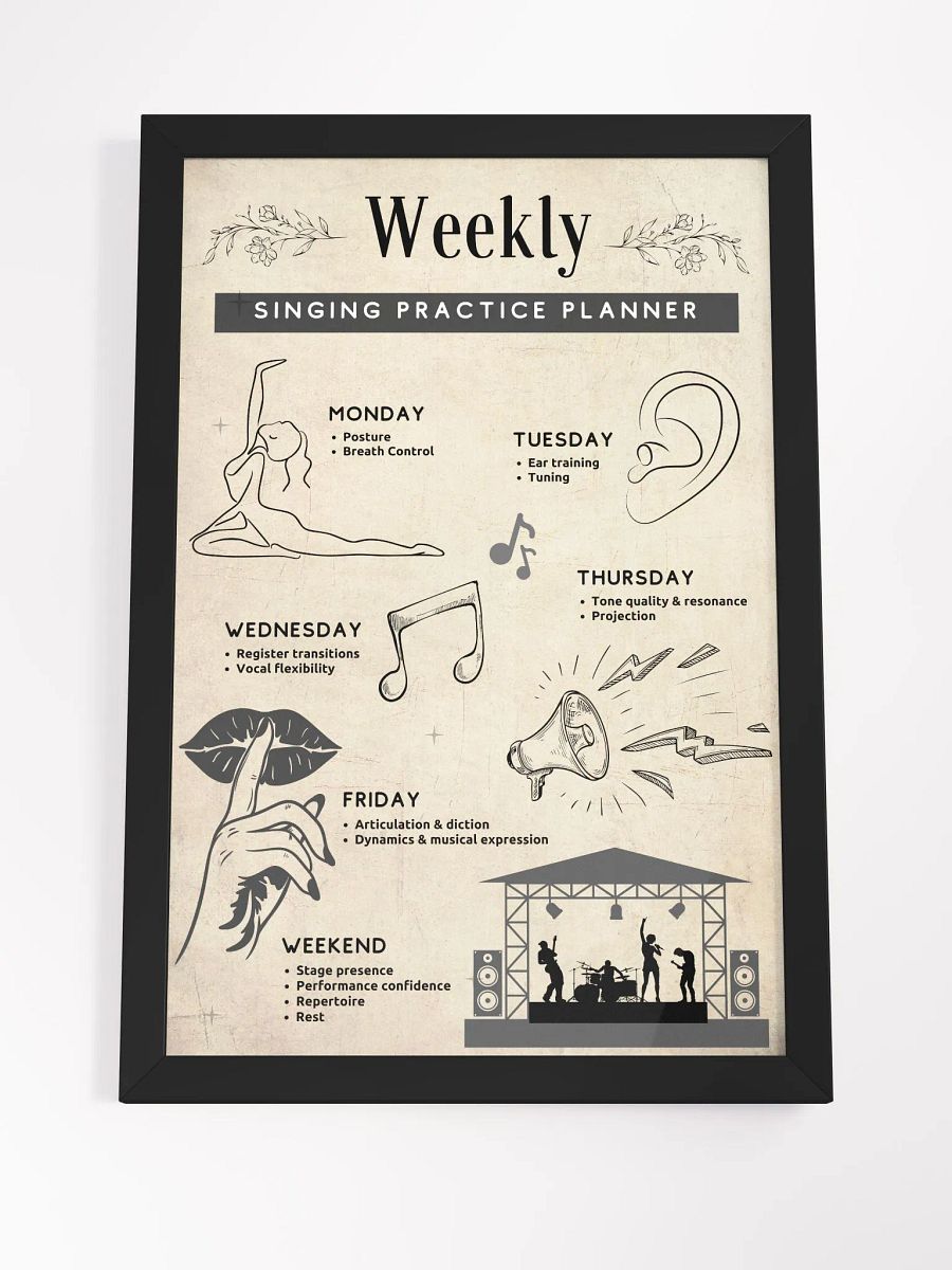 Framed Singing Practice Planner 12'' x 18'' product image (4)