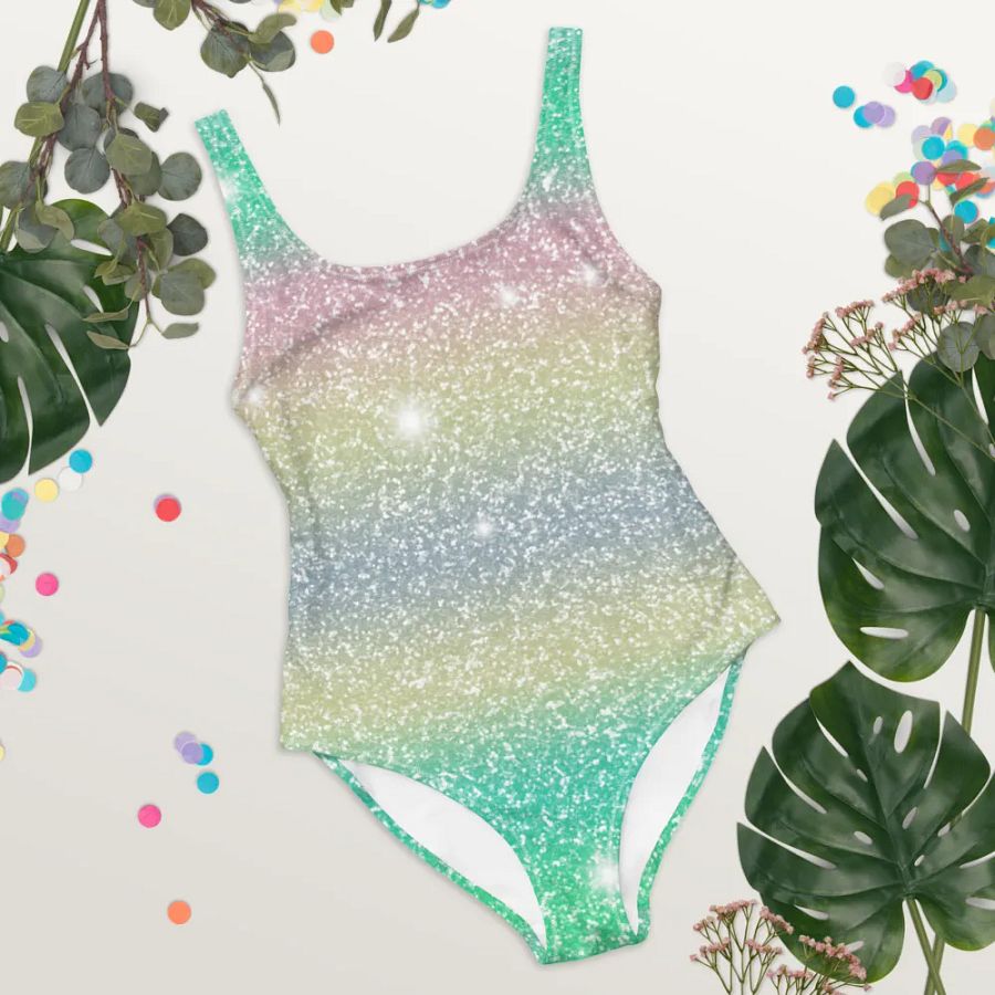 Glitter Unicorn Texture Design One Piece Swimsuit (1) product image (10)