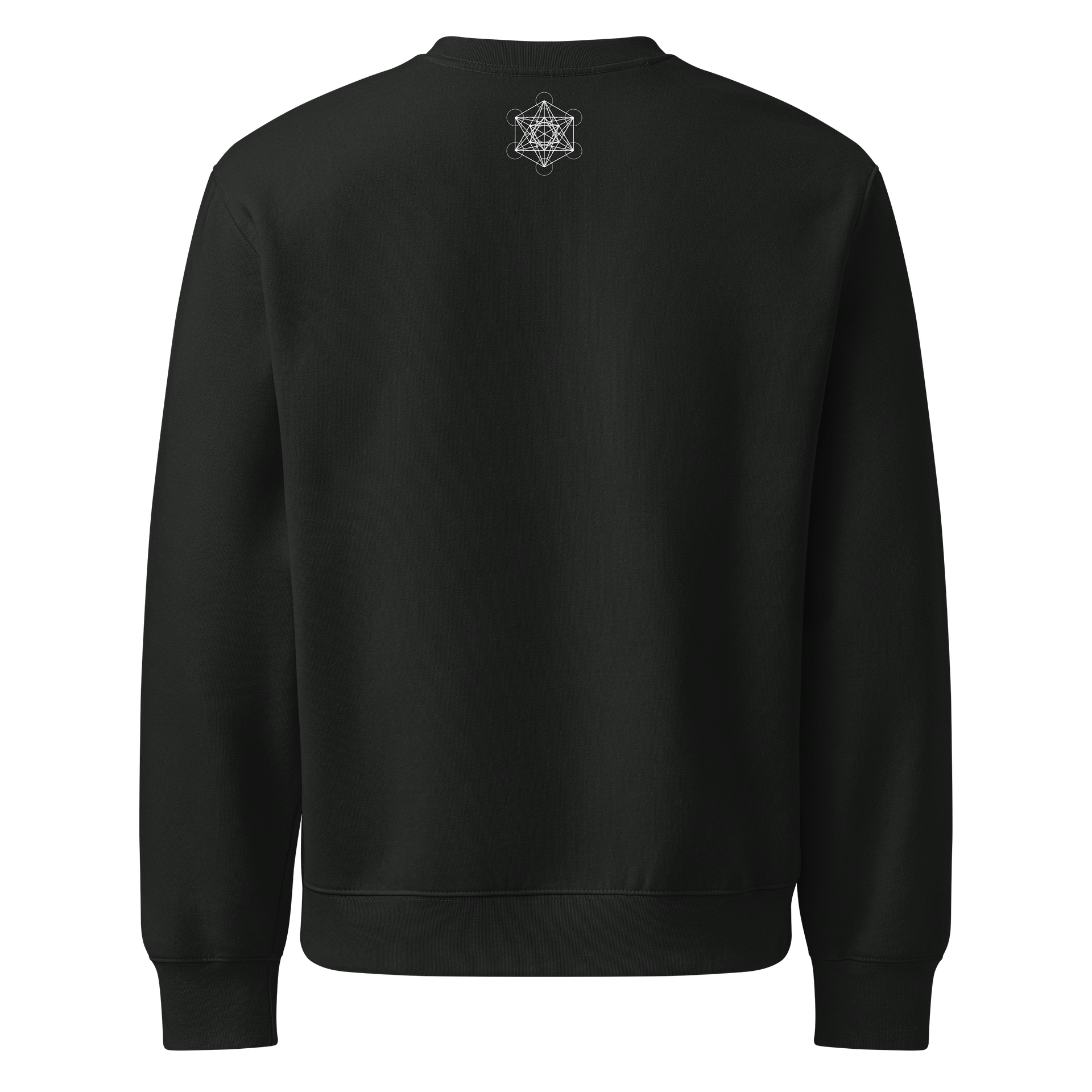 Black Sweater – White Metatron’s Cube (Front & Back Design) product image (2)