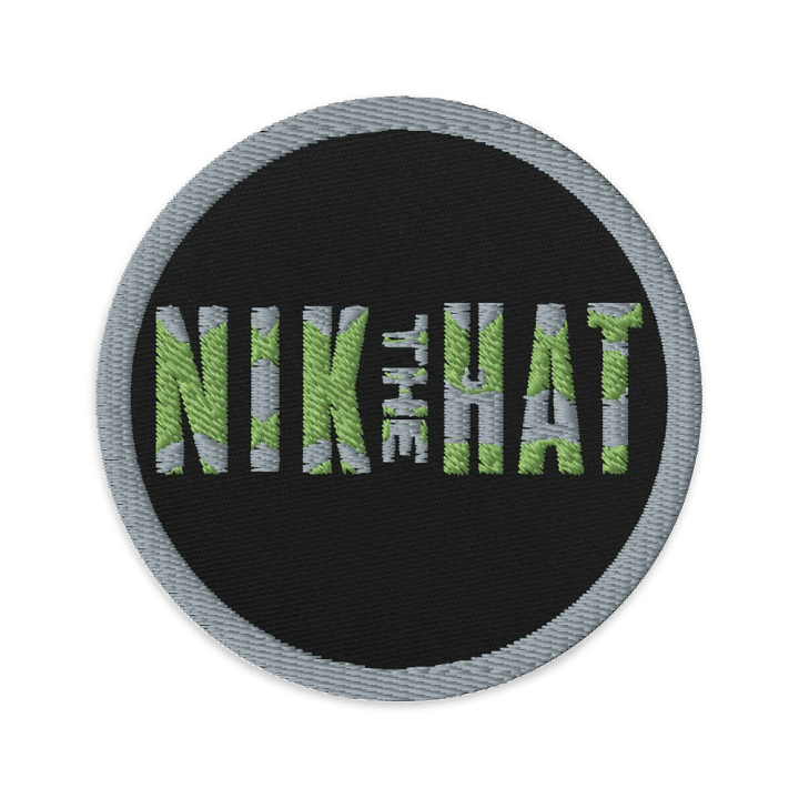 Nik the Hat | Green or White Circular Embroidered Patch product image (1)
