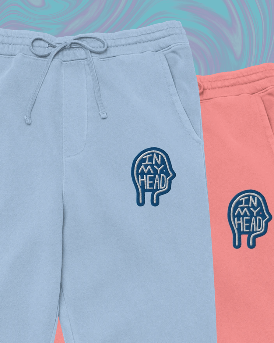 In My Head (royal and white) pigment dyed sweatpants product image (1)