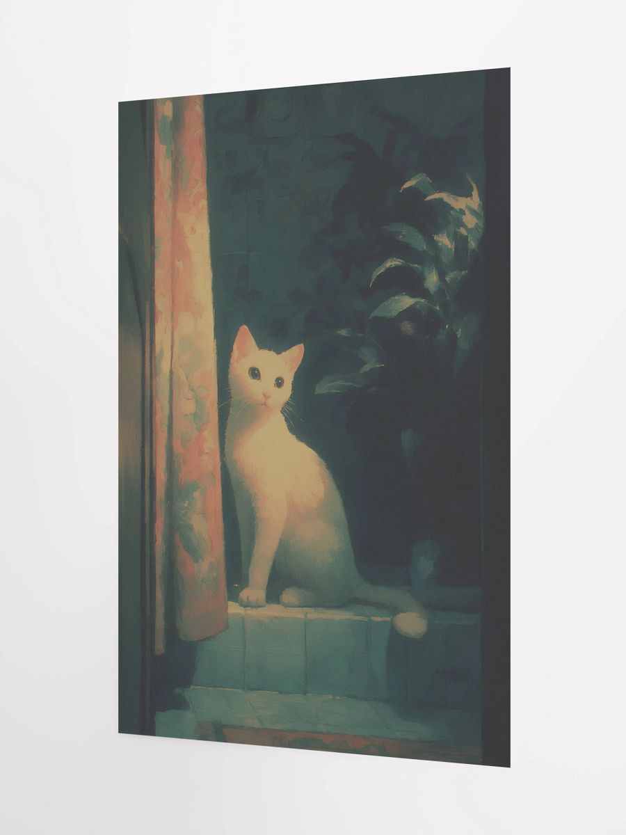 Serene White Cat Matte Poster product image (5)