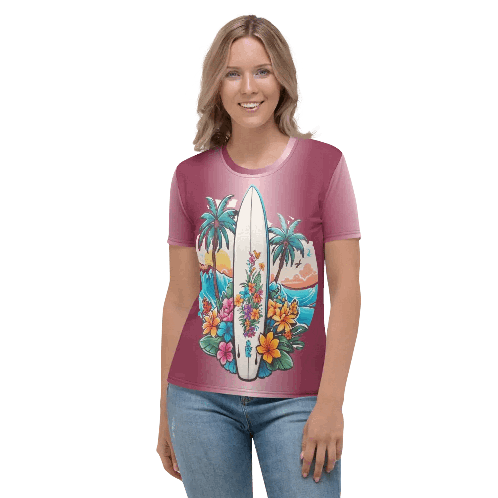 Tropical Surfboard All Over Print T-shirt product image (2)