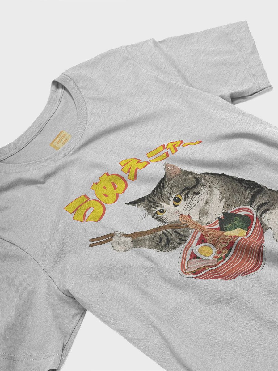 Butter Ramen Eating Cat Japanese Style ukiyo-e Unisex Bella Canvas 3001 T-shirt product image (21)