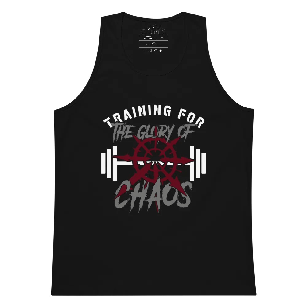 Training for the Glory of Chaos Men's Gym Tank Top | Warhammer 40K Chaos Workout Gear product image (6)
