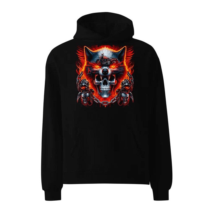 Rebellious Wolf Skull Oversized Hoodie #18 product image (1)