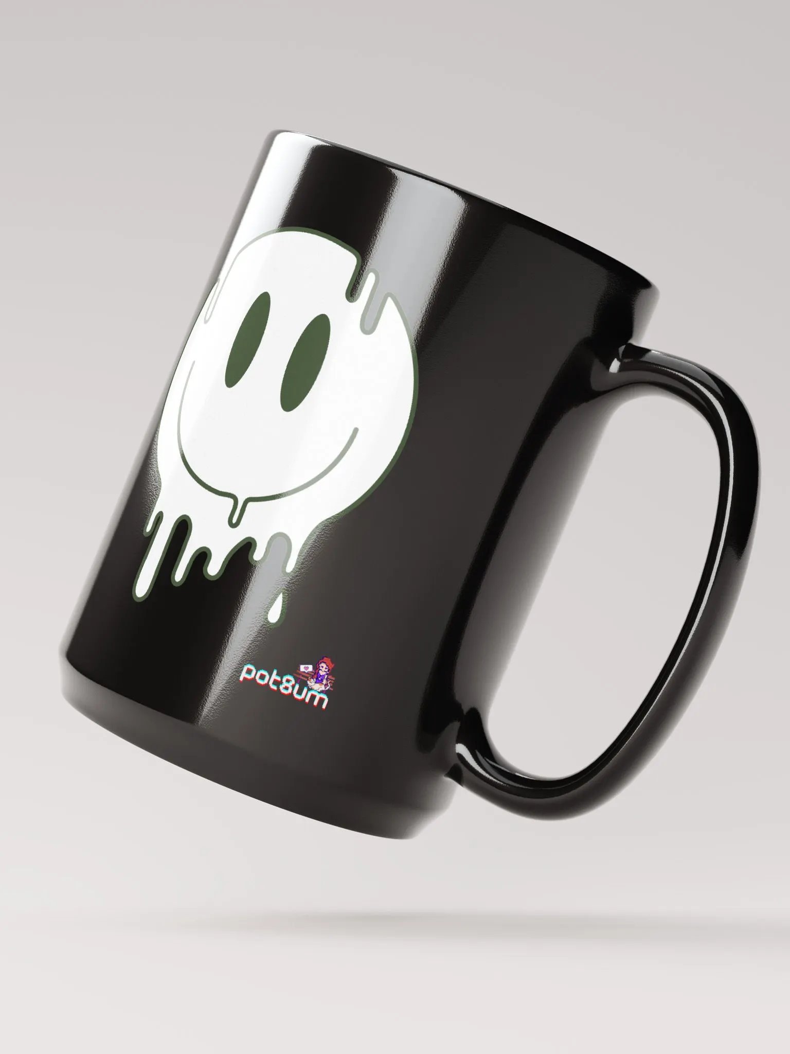 GIVE A SH*T black glossy mug product image (3)