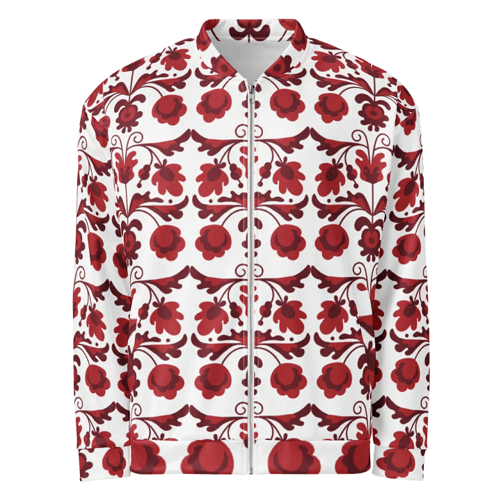 Symphony in Red Floral Bomber Jacket product image (1)