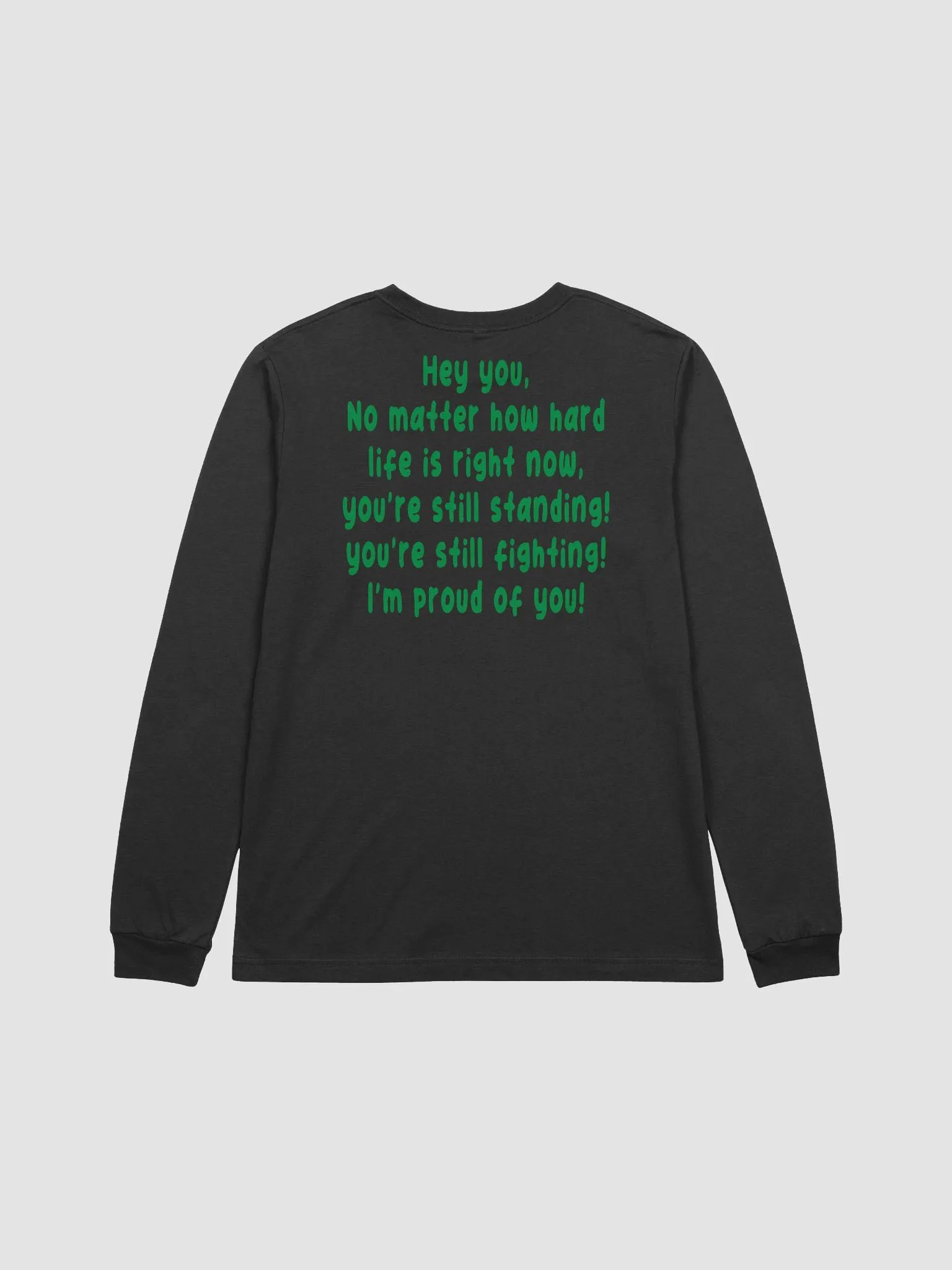 hey you male black long tshirt product image (2)